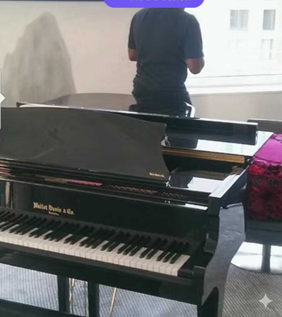 We move baby Grand pianos in NC and SC photo of a baby grand piano in a house